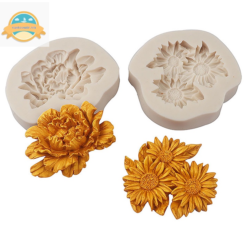 1 Khuôn Silicon Hình Hoa Mẫu Đơn / Hoa Sen / Hoa Hồng Trung Quốc vn