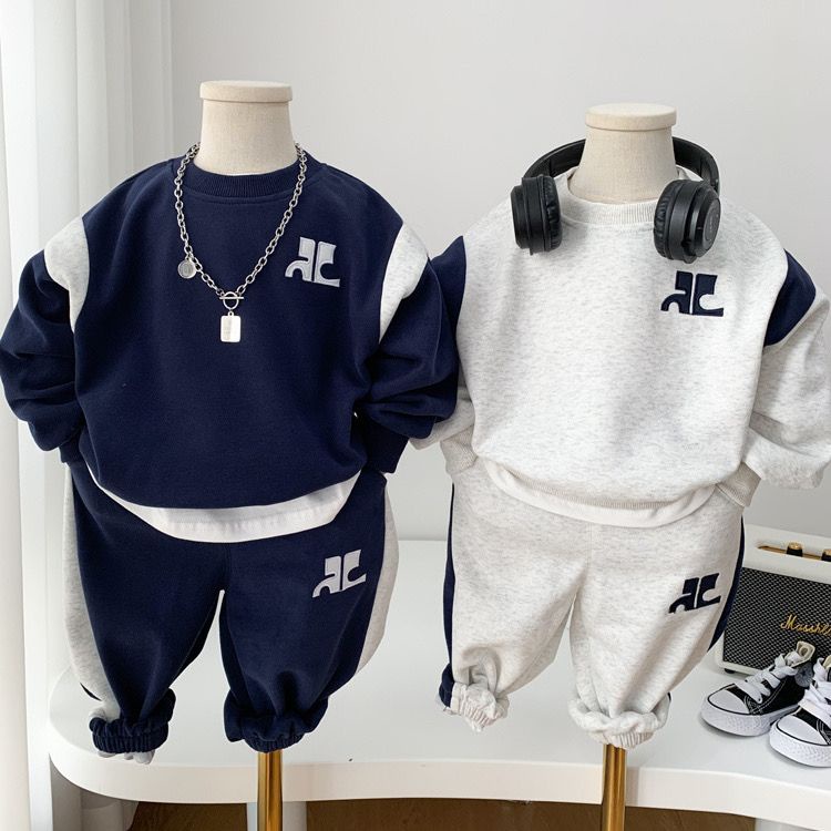 Bộ Đồ Hai Mảnh Áo Sweater Mùa Thu Nhỏ Vừa Vặn Phong Cách Hàn Quốc Nhật Bản Hàng Mới 2023 Dành Cho Bé Trai