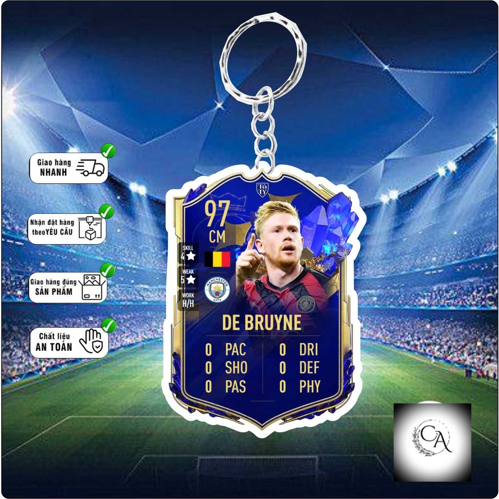 Móc khóa in hình Kevin De Bruyne - móc khóa mica trí decor
