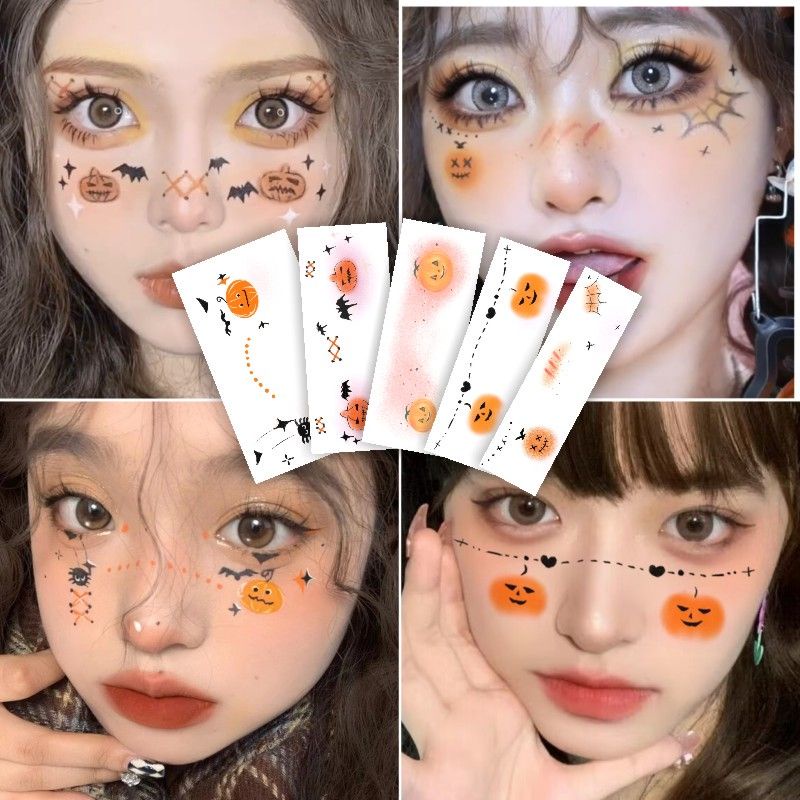 Hình Xăm Dán Mặt Người Tuyết / Dơi / Tuần Lộc / Bí Ngô Dễ Thương Vui Nhộn Trang Trí halloween / Giáng Sinh