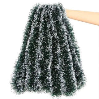 2m Nhân Tạo Giáng Sinh Tinsel Ruy Băng Xmas Cây Treo Pendents Đồ Trang Trí Cây Gậy Xanh Ruy Băng Vòng Hoa Vòng Hoa Trang Trí Tiệc Tại Nhà