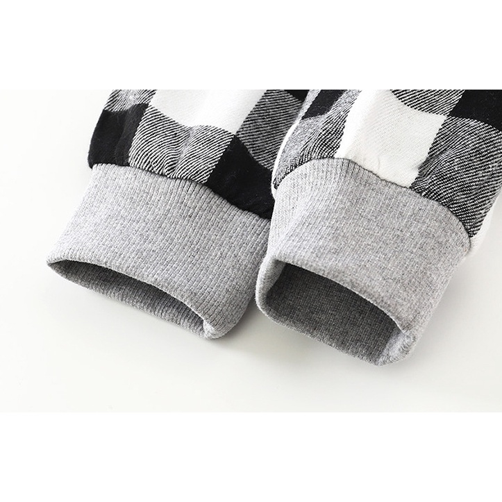 Áo Khoác Sơ Mi Có Mũ Trùm Dài Tay Họa Tiết Kẻ Ô 90-160cm Thời Trang Xuân Thu Cho Bé Trai Và Gái