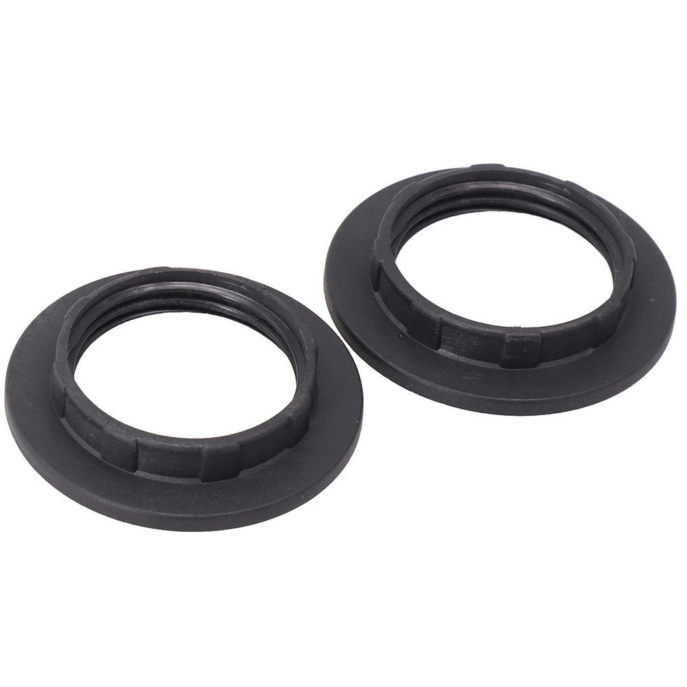 Lamp Shade Collar Ring Plastic Replacement Black/White 2Pcs Bedside Lamp
