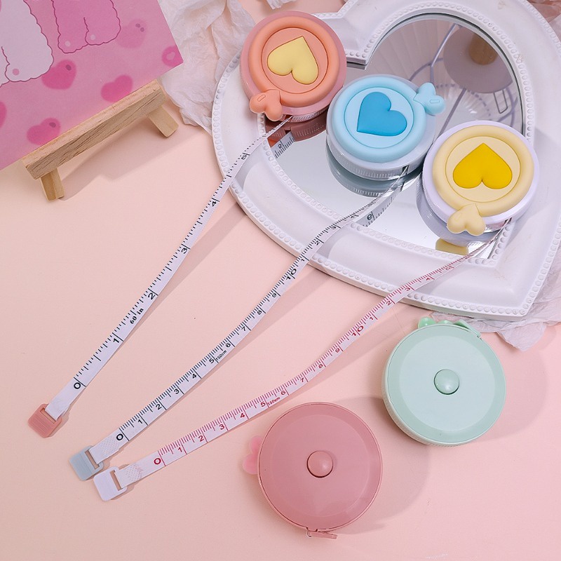 Thước Cuộn 1.5m Màu macaron mini Dễ Thương Di Động Đo Chiều Cao Cho Thợ May