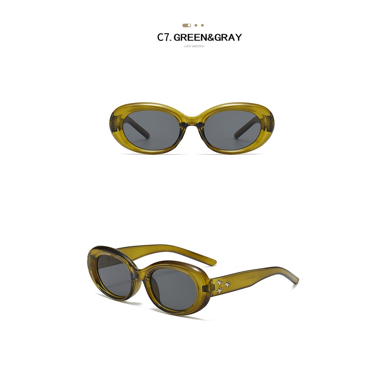 Kính Mát Gọng oval Phong Cách vintage Sang Trọng Cho Nữ