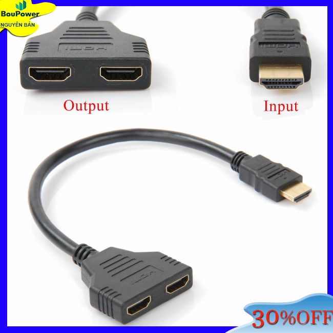 Boupower Dây Cáp Chuyển Đổi hdmi 1080p hdtv 1 input 2 Đầu Ra