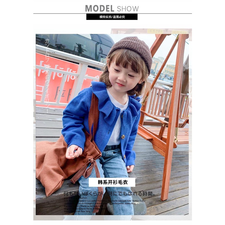 Áo Khoác cardigan Len Dệt Kim Thời Trang Xuân Thu Dành Cho Bé Gái