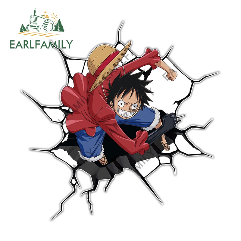 Miếng Dán Trang Trí Xe Hơi / Mô Tô / notebook Chống Thấm Nước Họa Tiết Hoạt Hình one piece 13Cmx7.8Cm