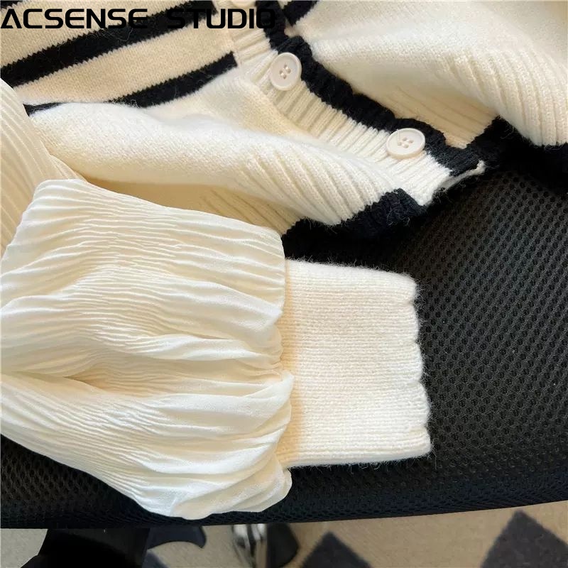ACSENSE STUDIO Áo Len áo khoác cardigan Xu hướng Dễ thương Cute hàn quốc A21K0I737Z230913