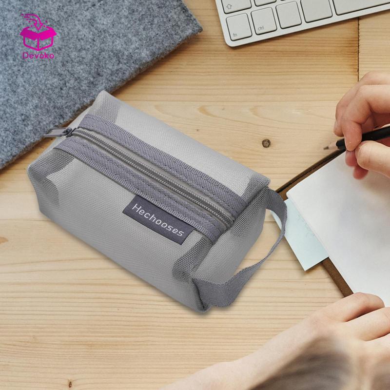 Túi dây kéo mỹ phẩm bằng lưới Nylon Hộp đựng bút chì đơn giản cho văn phòng tại nhà