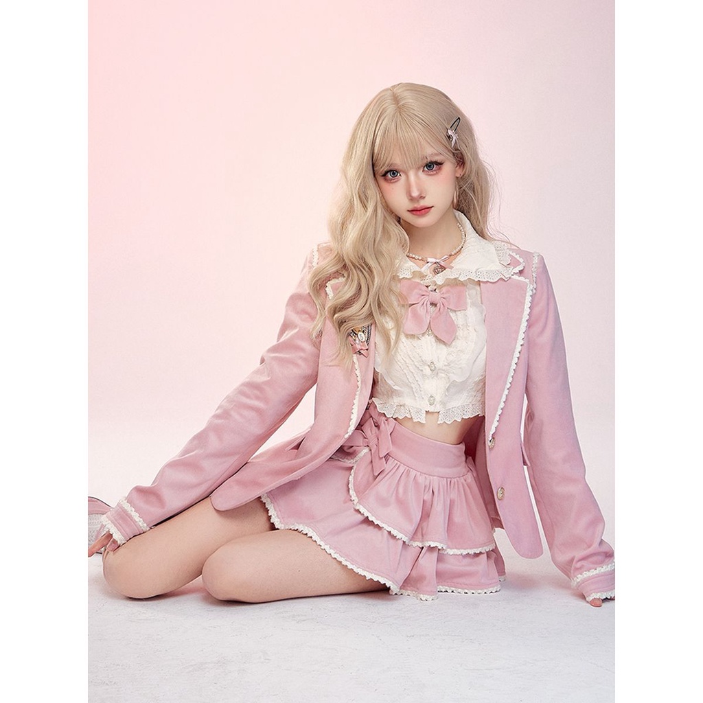 Set Áo Khoác + Áo Sơ Mi + Chân Váy Thời Trang Cho Nữ