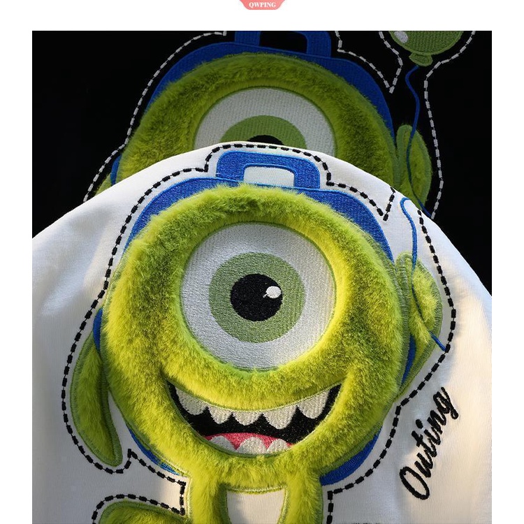 Áo Thun Tay Ngắn Cổ Tròn Dáng Rộng Thêu Hoạt Hình mike Thời Trang Cho Nữ