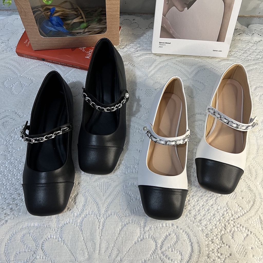 Giày búp bê bigsize mũi vuông tiểu thư bệt size 40-44