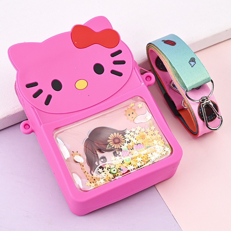 Túi xách silicon pop it kim sa hello kitty đeo chéo thời trang đựng bao bì lì xì, mỹ phẩm