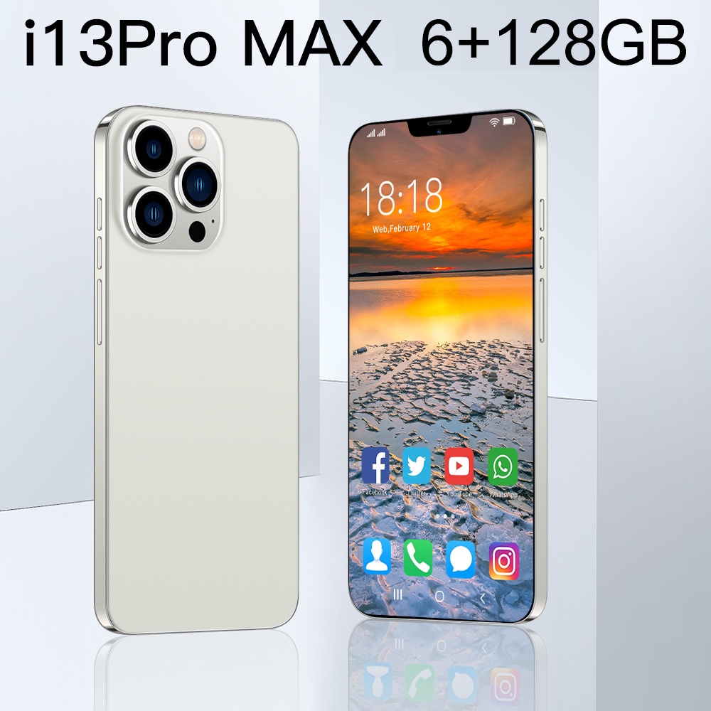 Điện thoại dưới 1 triệu i13 Pro max 6.7 Inch 6+128GB Camera HD chính hãng giá rẻ Chất lượng cao giá học sinh