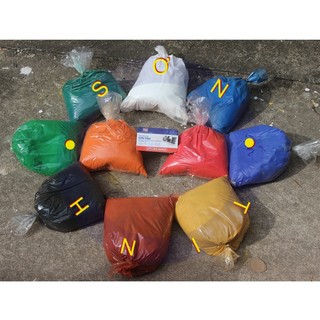 Bột màu 200g 1kg đen trắng đỏ chu vàng nghệ chanh đỏ tươi cờ xanh ngọc lá mạ xanh dương nâu socola
