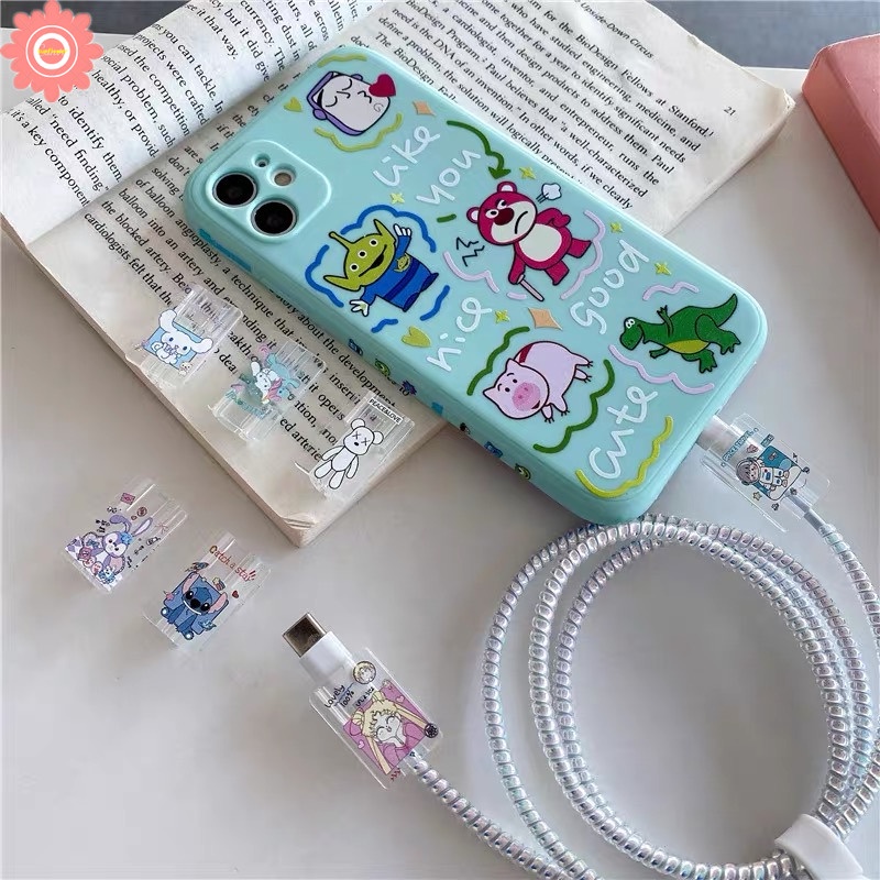 DISNEY Dễ Thương Phụ Kiện Bảo Vệ Dây Cáp Sạc Điện Thoại Hình Nhân Vật Hoạt Hình kuromi kirby puppy lotso Đáng Yêu