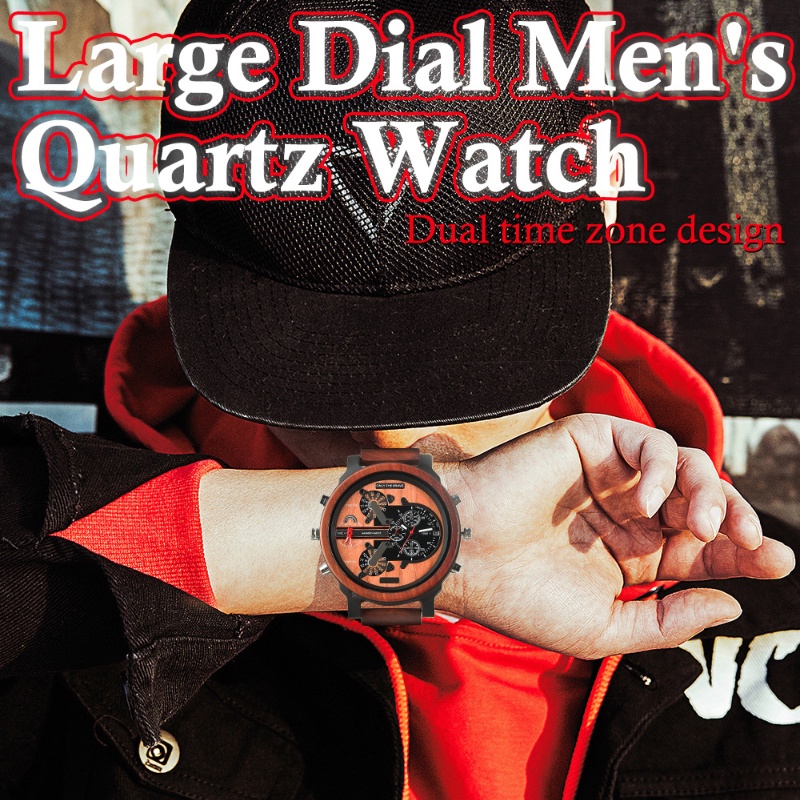 Đồng Hồ Đeo Tay Mặt Gỗ Đa Năng Phong Cách Âu Mỹ Thời Trang Cho Nam