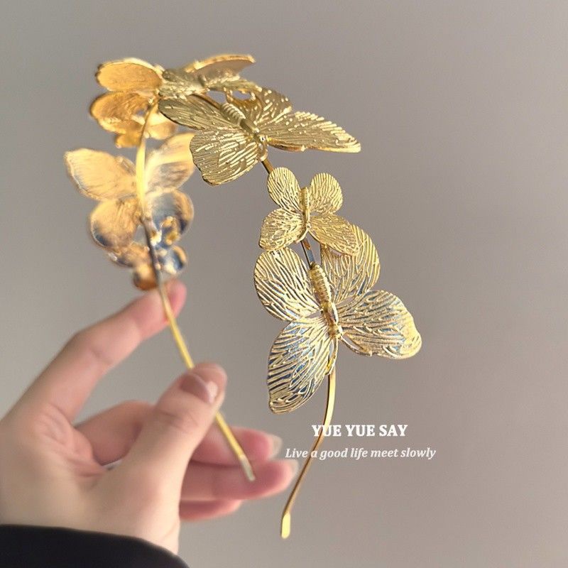Băng Đô Hình Bướm Màu Vàng Thời Trang Hàn Quốc Dành Cho Nữ