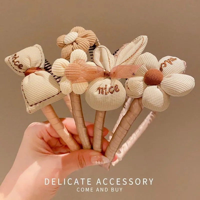 Băng Đô Cài Tóc Cho Bé Chống Trượt Đính Hoa Dễ Thương Cho Bé Gái