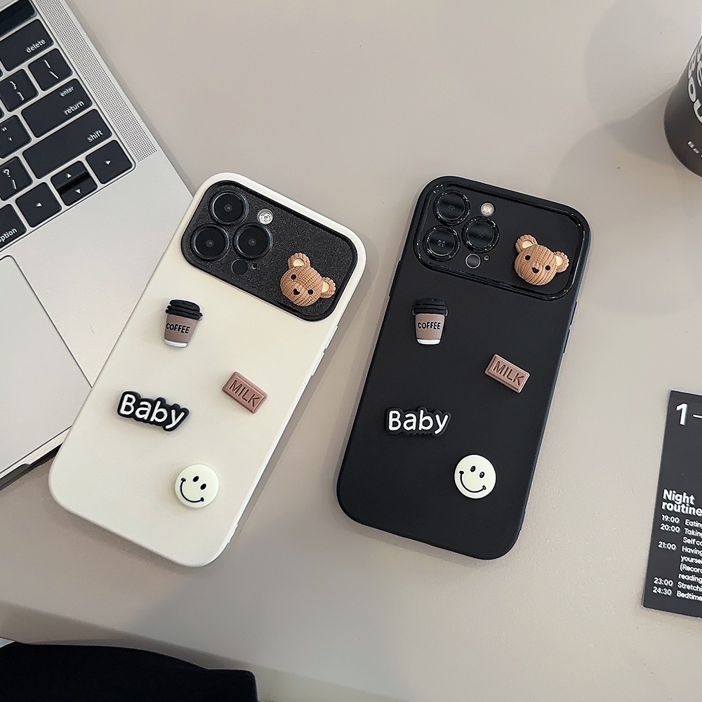 ỐP LƯNG IPHONE Ốp Điện Thoại In Hình Gấu Và Cà Phê Cho iphone15 / 14promax / 13 / 12 / 11 / xr / xs / x / xsmax / 7 / 8plus
