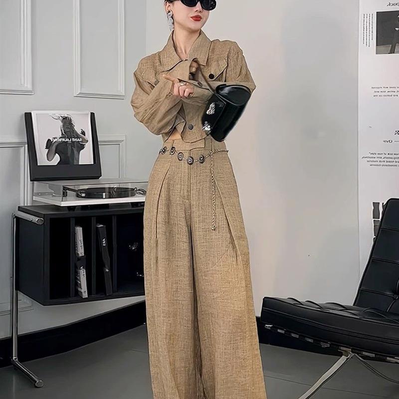 Set Áo Quần Ống Rộng Thời Trang Đường Phố hong kong Cao Cấp Phong Cách Mới 2023