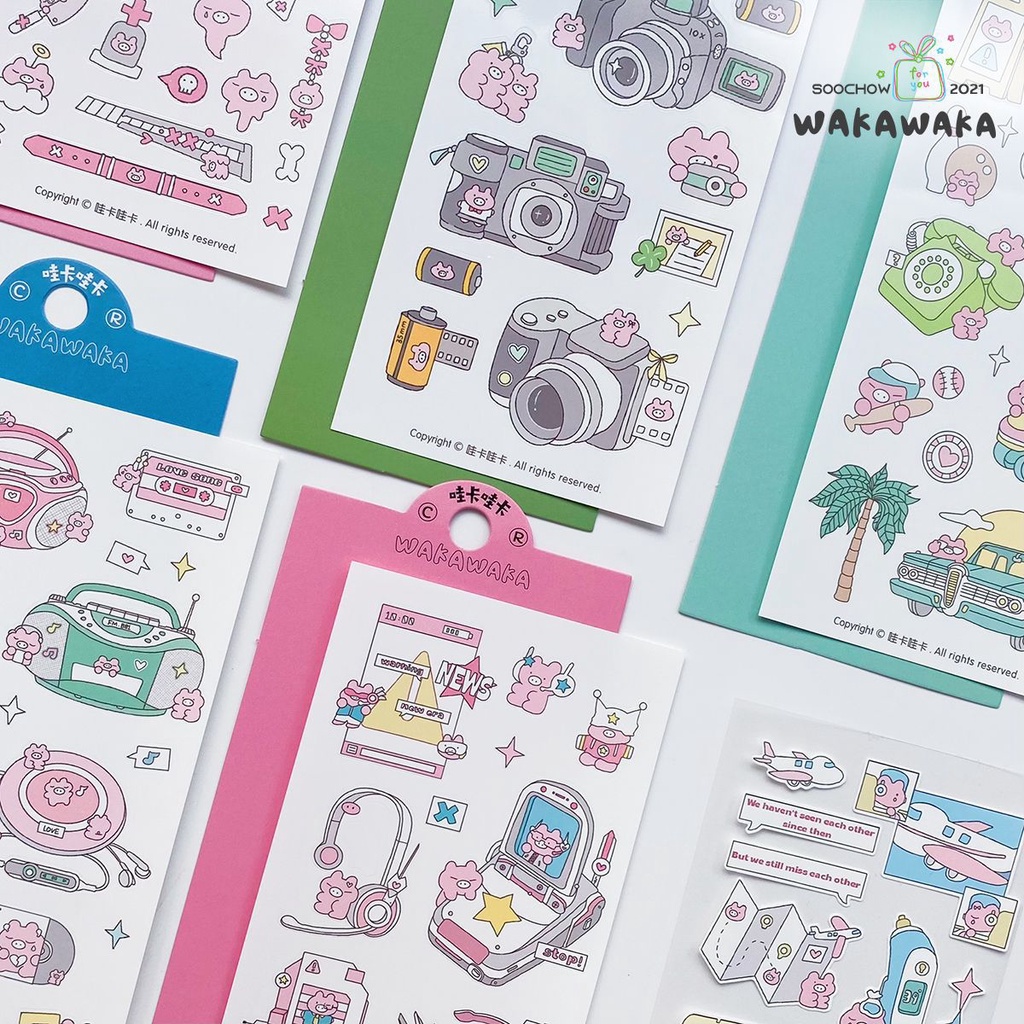 Thẻ Dán Trang Trí Sổ Tay Hình Chú Heo Dễ Thương Xinh Xắn