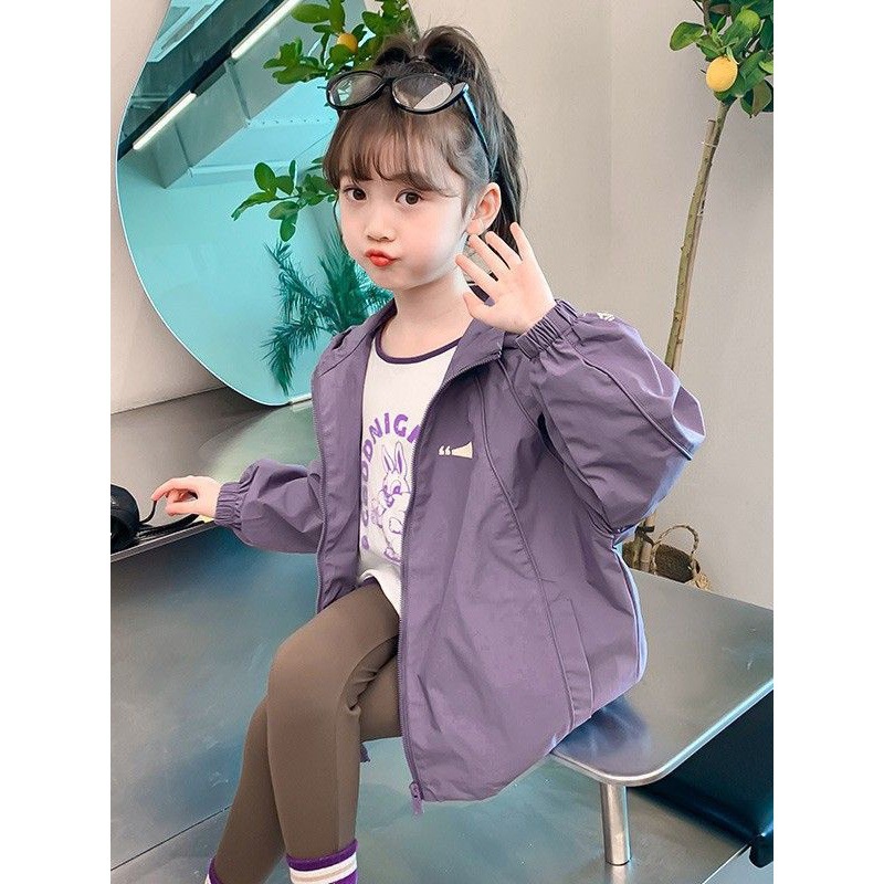 Áo Khoác Thể Thao Có Mũ Trùm Phong Cách Mới Thời Trang Xuân Thu 2023 Cho Bé Gái