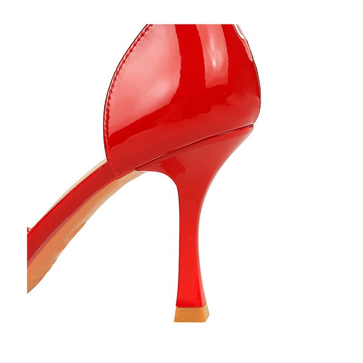 Giày Cao Gót Da Bóng Mũi Nhọn Đính Đá Thời Trang Hàn Quốc 8323-h19