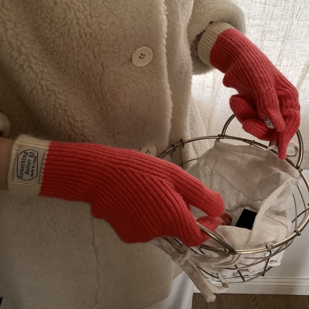 Găng Tay Giữ Ấm Mùa Thu Đông Có Thể Chạm Màn Hình Cảm Ứng Phong Cách Hàn Quốc Cho Nữ