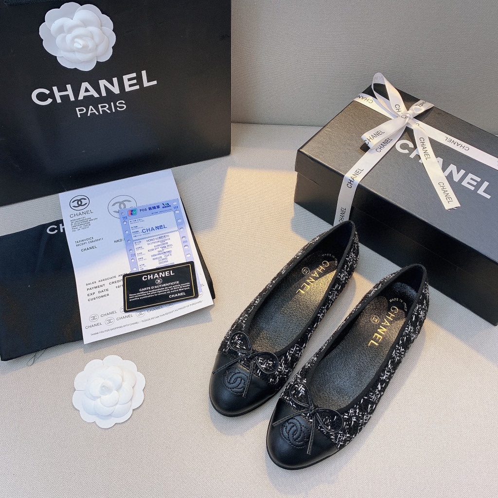 Giày Búp Bê Da Cừu Mũi Tròn Đính Nơ Cổ Điển Thời Trang Cho Nữ