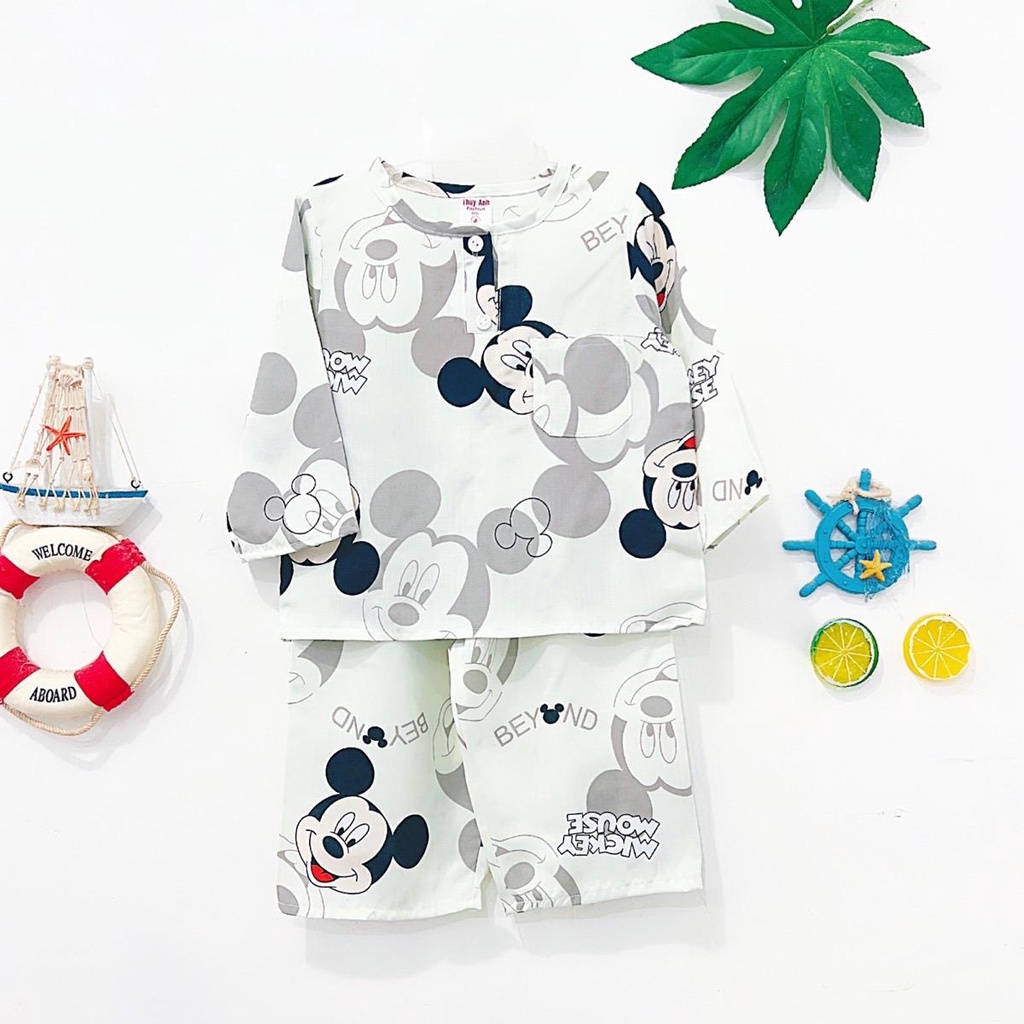 TOLEXINH  bộ tay dài quần dài bé trai - vải tole loại 1