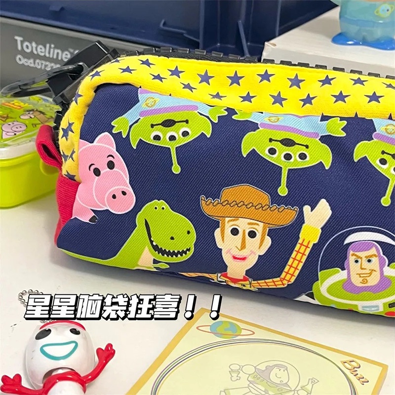 Túi Đựng Bút Chì Sức Chứa Lớn In Họa Tiết hộp bút Hoạt Hình bóp viết toy story  Màu Xanh navy Có Khóa Kéo