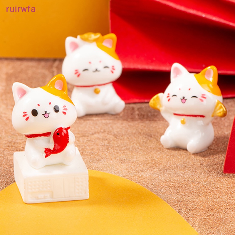 Ruirwfa Búp Bê Mèo May Mắn Nhỏ Để Bàn Trang Trí Sáng Tạo Làm Quà Tặng Cho Trẻ Em Mới