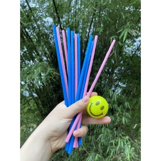 Bộ que chuyền bằng tre màu xanh hồng kèm bóng