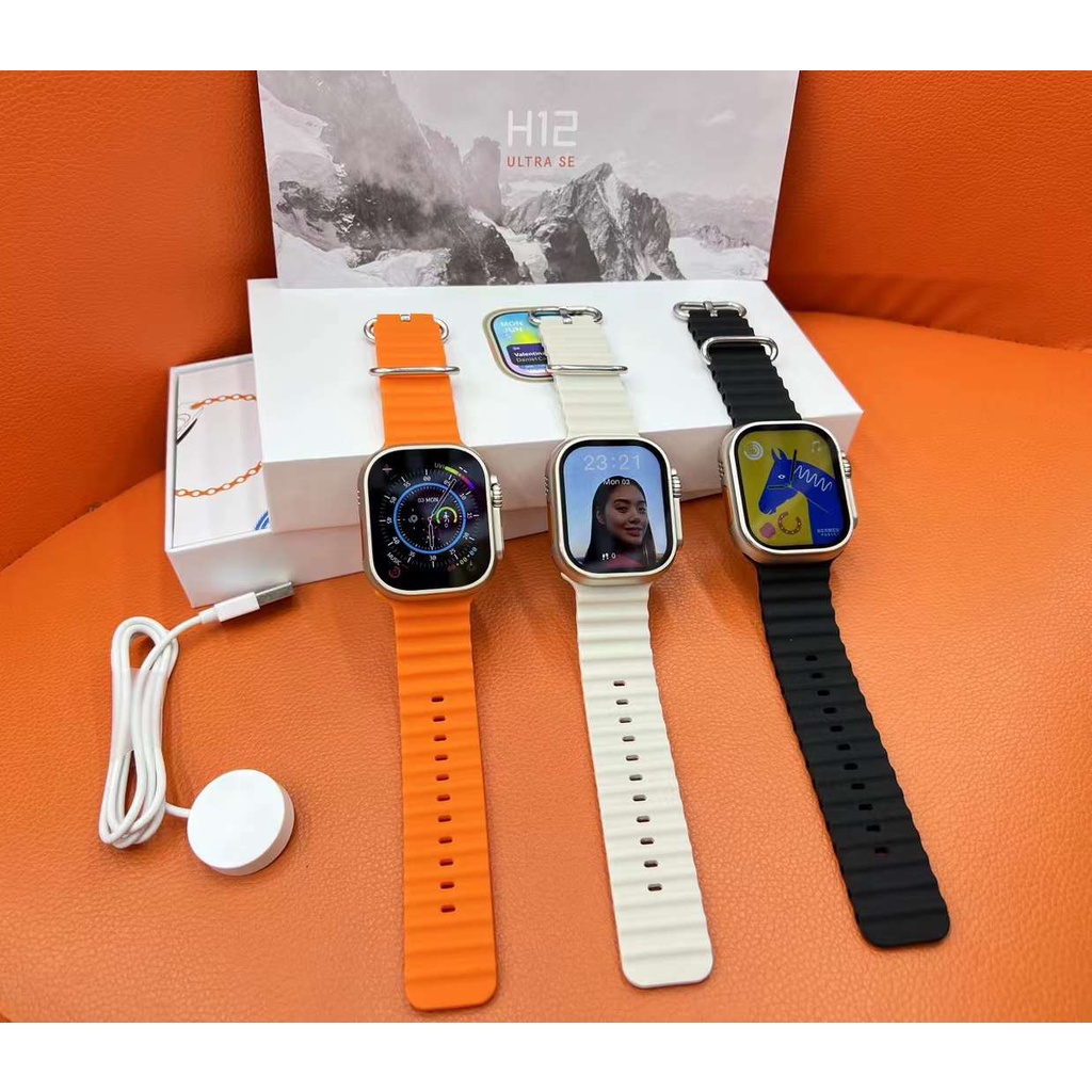 Đồng Hồ Thông Minh 2023 2.04 inch h12 ultra se os10 h11 Màn Hình Lcd 8 nfc Sạc Không Dây Chất Lượng Cao