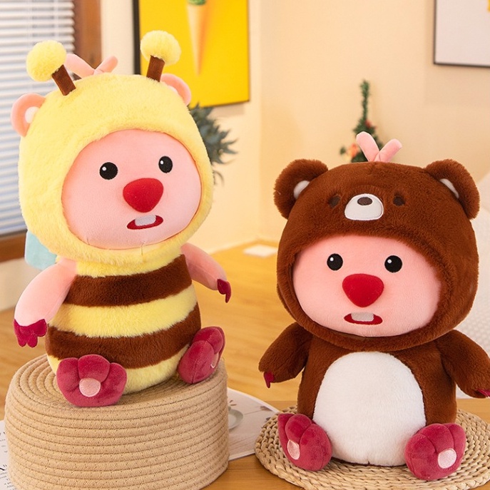 Loopy Hải Ly Nhỏ Hoạt Hình Đồ chơi nhồi bông Hình Chú Cosplay Gấu Ong Dễ Thương 30cm 40cm 60cm