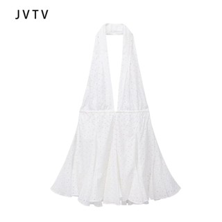 JVTV Đầm Hai Dây Thêu Rỗng 8708