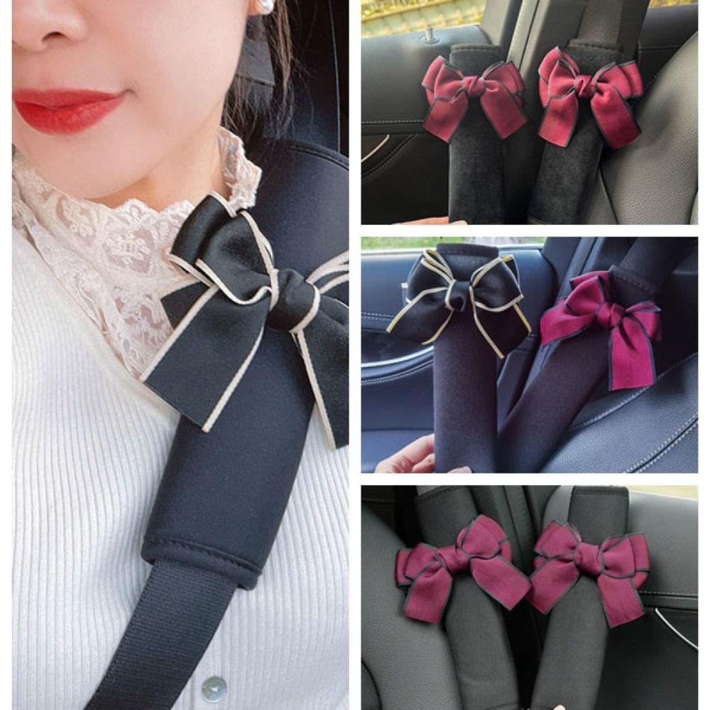 Bernardo Set 2 Vỏ Bọc Dây Thắt An Toàn Xe Hơi Hình Nơ Bằng Nhung Có Thể Tháo Rời