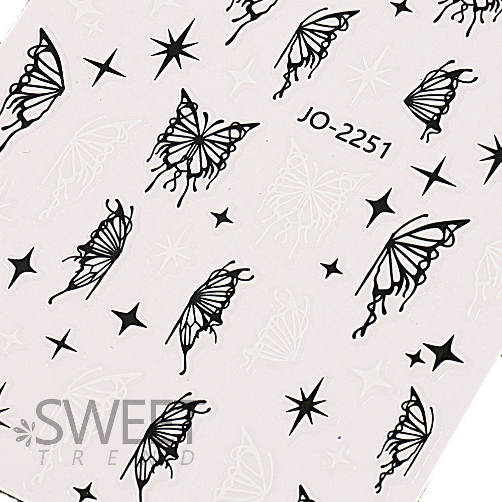 Miếng Dán Trang Trí Móng Tay Hình Bướm Màu Bạc laser