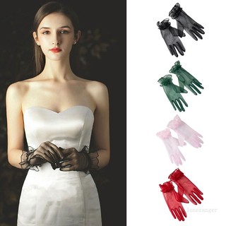 Găng Tay Vải Tuyn Ngắn Hở Ngón Thanh Lịch