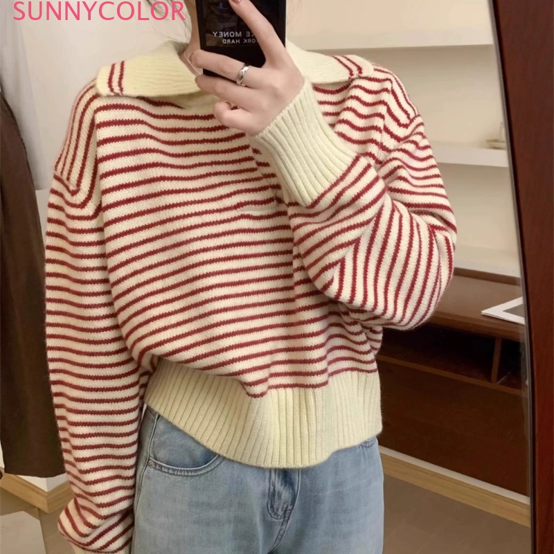 SUNNYCOLOR Áo Len áo khoác cardigan Thể thao INS hàn quốc thời trang WMY23A0OB2 43Z231024