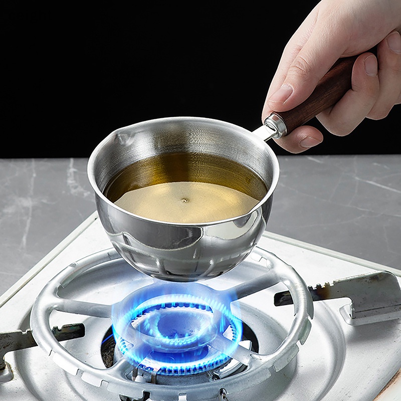 Bình Đun Nóng Sáp Xà Phòng / Socola / Bơ Thủ Công Bằng Inox Tay Cầm Dài