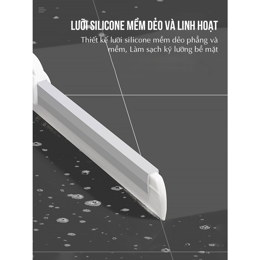 Cây gạt nước lau kính silicon đa năng khớp xoay 180° cán nhôm cao cấp 75-125cm