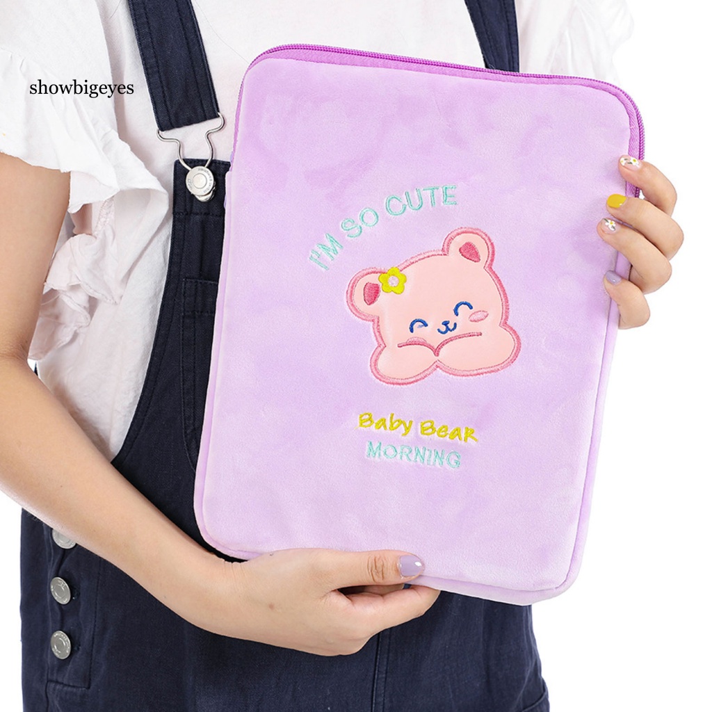 Túi Đựng Máy Tính Bảng Chống Sốc Chống Rơi Thêu Hình Gấu Hoạt Hình Cho ipad 97 / 102 / 105 / 11-inch