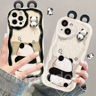 Soft ốp lưng ngọt Samsung Galaxy S24 S23 Ultra S22 Plus S21 S20 FE 5G A11 A50 A30S A50S A10S A20S A20 A30 A31 A51 A71 4G A21S A02S A03S M11 Cream Edge Fine Hole Cute Cartoon HandWork 3D Doll Panda Ears Airbag Shockproof Phone Case 1NY 49