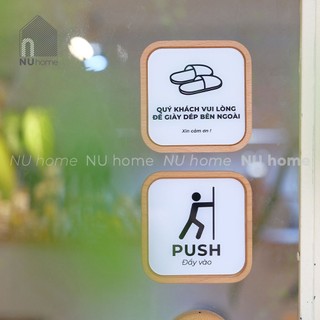 Bảng gỗ pull push | NU Home | bảng đẩy vào kéo ra bằng gỗ gắn cửa được thiết kế đơn giản đẹp mắt