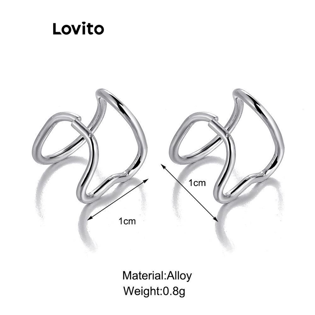 Lovito Bông tai trái tim trơn đơn giản cho nữ L63AD019