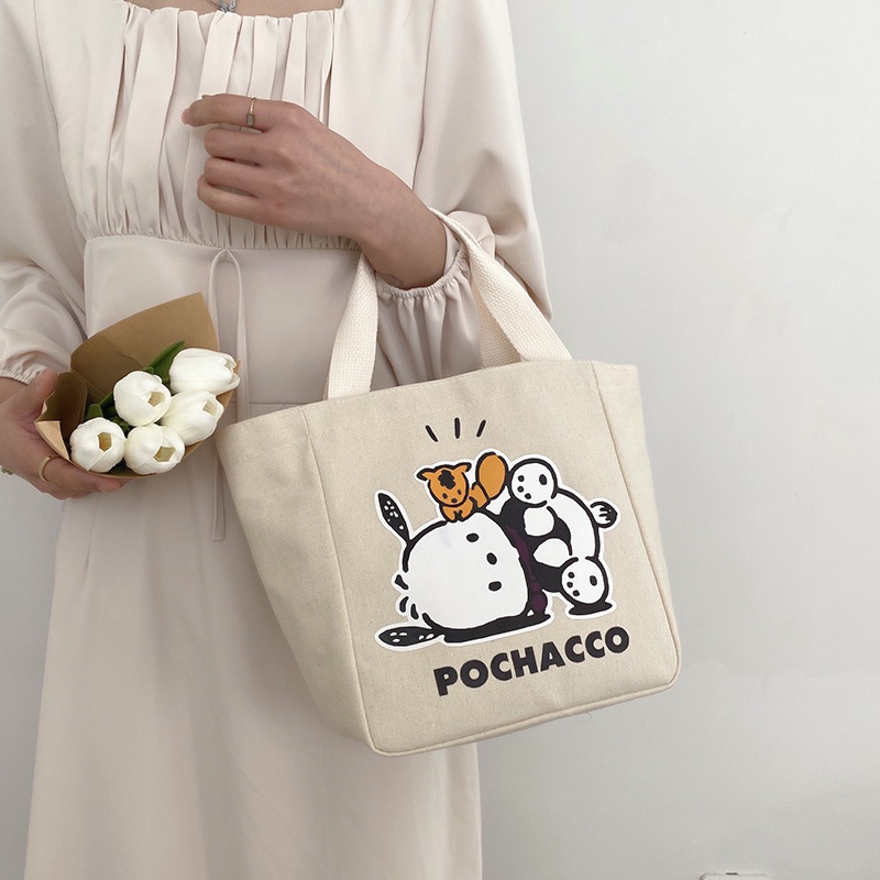 Túi Xách canvas In Hình Chó pacha Thời Trang Hàn Quốc