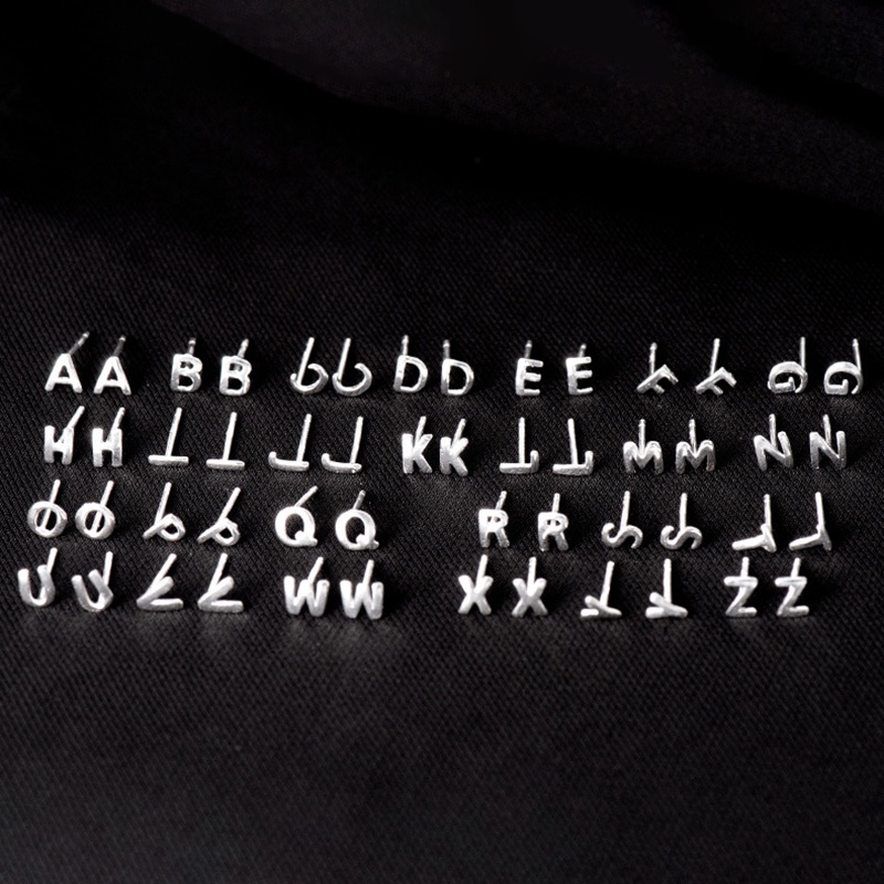 Bông Tai Bạc Hình Chữ Cái Từ a-z 26 Thời Trang Dành Cho Cả Nam Và Nữ